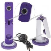 Webcam Folding PC Microfone embutido (branco com roxo)