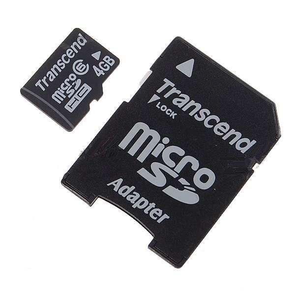 4GB Genuine Transcend MicroSDHC Class2 TF (Preto)